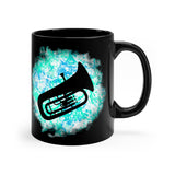 Vintage Turquoise Cloud - Tuba - 11oz Black Mug
