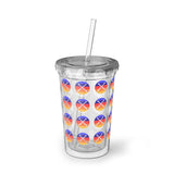 Vintage Grunge Circle Sunset - Drumsticks - Suave Acrylic Cup - Pattern