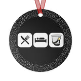 Eat, Sleep, Play - Shako - Metal Ornament