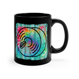 Vintage Wood Tie Dye Lines - Cymbals - 11oz Black Mug