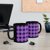 Vintage Grunge Purple Circle - Drumsticks - 11oz Black Mug - Pattern