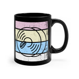 Vintage Grunge Pastel Lines - Cymbals - 11oz Black Mug