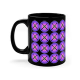 Vintage Grunge Purple Circle - Drumsticks - 11oz Black Mug - Pattern