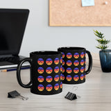 Vintage Grunge Circle Sunset - Drumsticks - 11oz Black Mug - Pattern