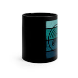 Vintage Grunge Blue Lines - Cymbals - 11oz Black Mug