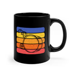 Vintage Grunge Lines Sunset - Bass Drum - 11oz Black Mug