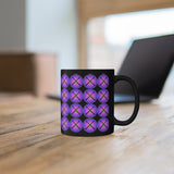 Vintage Grunge Purple Circle - Drumsticks - 11oz Black Mug - Pattern