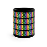 Vintage Rainbow Paint - Drumsticks - 11oz Black Mug - Pattern