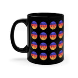 Vintage Grunge Circle Sunset - Cymbals - 11oz Black Mug - Pattern