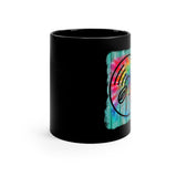 Vintage Wood Tie Dye Lines - Cymbals - 11oz Black Mug