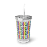 Vintage Rainbow Paint - Drumsticks - Suave Acrylic Cup - Pattern