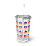 Vintage Grunge Circle Sunset - Drumsticks - Suave Acrylic Cup - Pattern