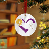 Peace, Love, Drumsticks - Metal Ornament