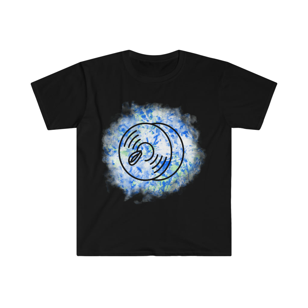 Vintage Blue White Tie Dye - Cymbals - Unisex Softstyle T-Shirt