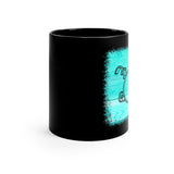 Vintage Turquoise Wood - Bass Drum - 11oz Black Mug