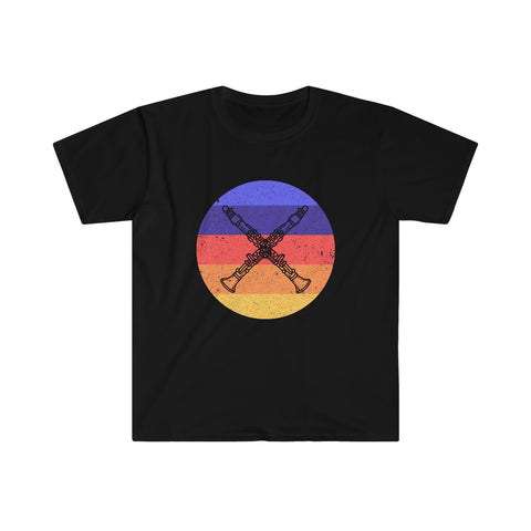Vintage Grunge Circle Sunset - Clarinet - Unisex Softstyle T-Shirt