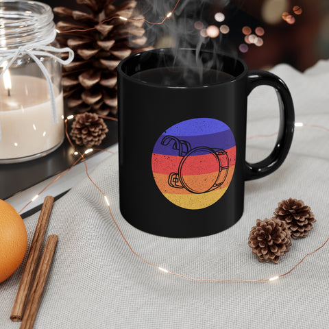 Vintage Grunge Circle Sunset - Bass Drum - 11oz Black Mug