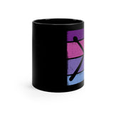 Vintage Grunge Purple Lines - Drumsticks - 11oz Black Mug