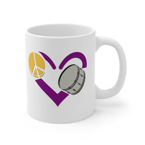 Peace, Love, Bass Drum - 11oz White Mug