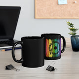 Vintage Rainbow Paint - Snare Drum - 11oz Black Mug