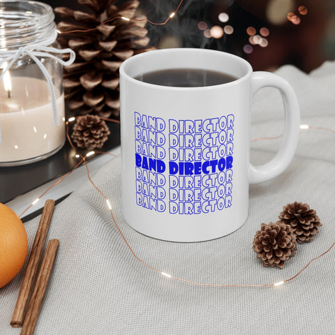 Marching Band - Blue Retro - 11oz White Mug