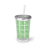 Vintage Green Glitter Dots - Cymbals - Suave Acrylic Cup - Pattern