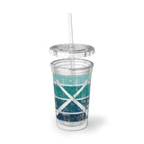 Vintage Grunge Blue Lines - Drumsticks - Suave Acrylic Cup