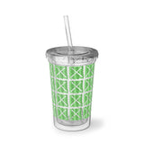 Vintage Green Glitter Dots - Drumsticks - Suave Acrylic Cup - Pattern