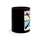 Vintage Grunge Pastel Lines - Drumsticks - 11oz Black Mug