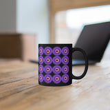 Vintage Grunge Purple Circle - Snare Drum - 11oz Black Mug - Pattern