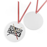 Senior 2023 - Black Lettering - Drumsticks - Metal Ornament