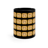 Vintage Yellow Burlap - Bass Drum - 11oz Black Mug - Pattern