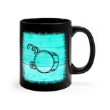 Vintage Turquoise Wood - Bass Drum - 11oz Black Mug