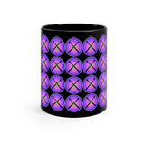 Vintage Grunge Purple Circle - Drumsticks - 11oz Black Mug - Pattern