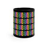 Vintage Rainbow Paint - Snare Drum - 11oz Black Mug - Pattern