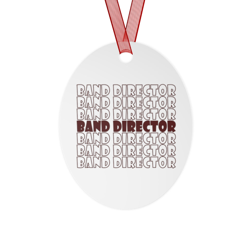 Band Director - Retro - Maroon - Metal Ornament