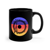 Vintage Grunge Circle Sunset - Snare Drum - 11oz Black Mug