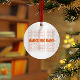 Marching Band - Retro - Orange - Metal Ornament