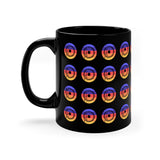 Vintage Grunge Circle Sunset - Snare Drum - 11oz Black Mug - Pattern