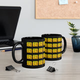 Vintage Yellow Cloud - Bass Drum - 11oz Black Mug - Pattern