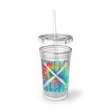 Vintage Wood Tie Dye Lines - Drumsticks - Suave Acrylic Cup