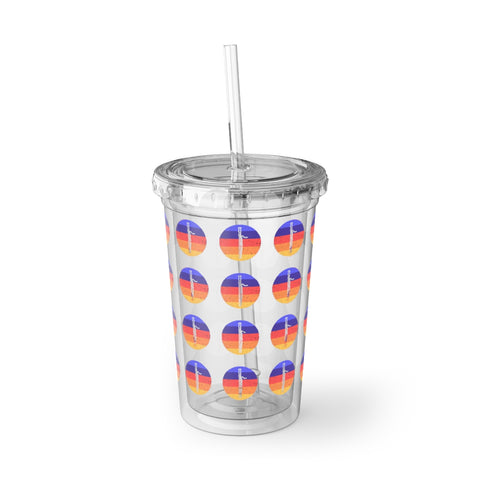 Vintage Grunge Circle Sunset - Bassoon - Suave Acrylic Cup - Pattern