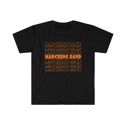 Marching Band - Retro - Orange - Unisex Softstyle T-Shirt