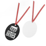 Senior 2023 - White Lettering - Snare Drum - Metal Ornament