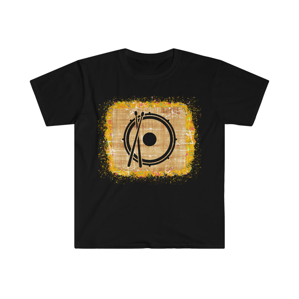 Vintage Yellow Burlap - Snare Drum - Unisex Softstyle T-Shirt