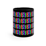 Vintage Rainbow Cloud - Drumsticks - 11oz Black Mug - Pattern