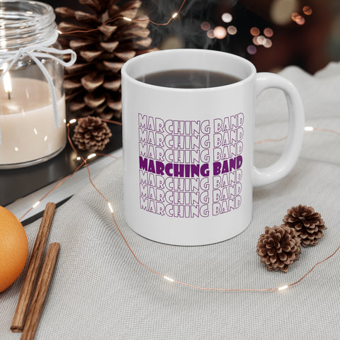 Marching Band - Retro - Purple - 11oz White Mug