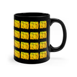 Vintage Yellow Cloud - Bass Drum - 11oz Black Mug - Pattern