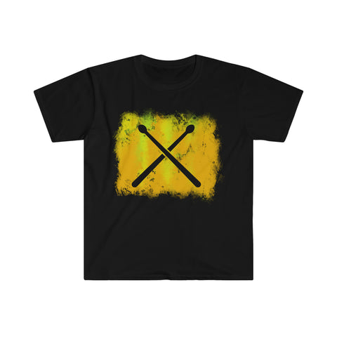 Vintage Yellow Cloud - Drumsticks - Unisex Softstyle T-Shirt