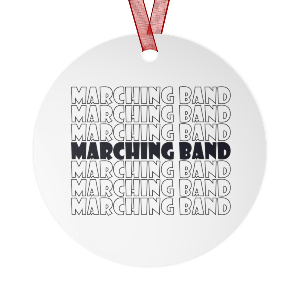 Marching Band - Retro - Navy - Metal Ornament